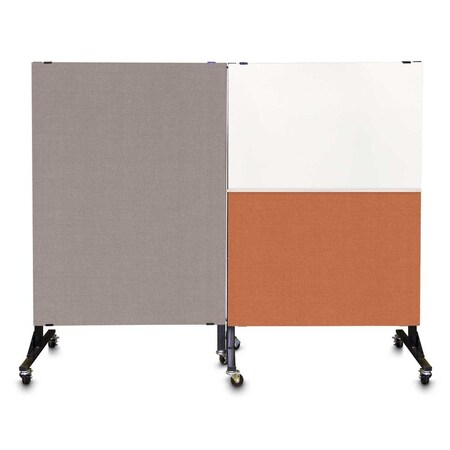 United Visual Products Sliding Door Indoor Enclosed Corkboard, 4 UV9001ACS-SATIN-PEARL